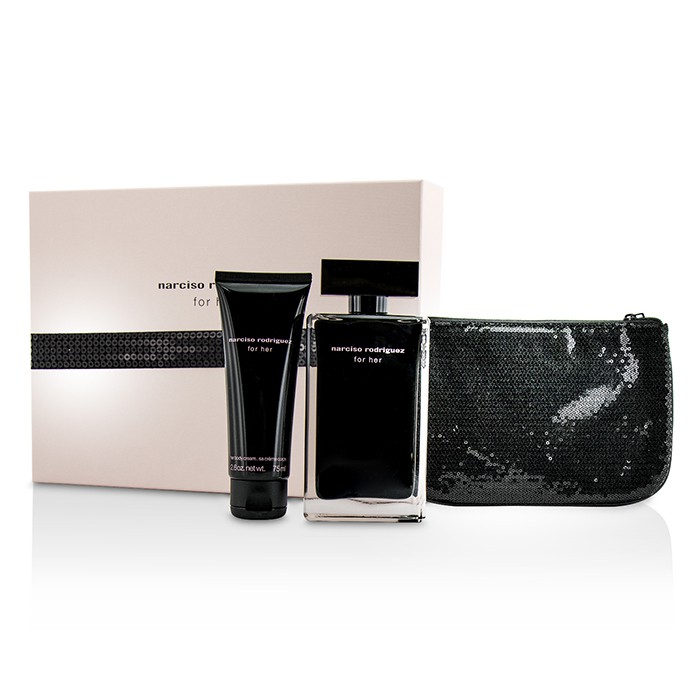 Narciso Rodriguez For Her Coffret: Eau De Toilette Spray 100ml/3.3oz + Body Cream 75ml/2.6oz + Pouch 2pcs+1pouchProduct Thumbnail