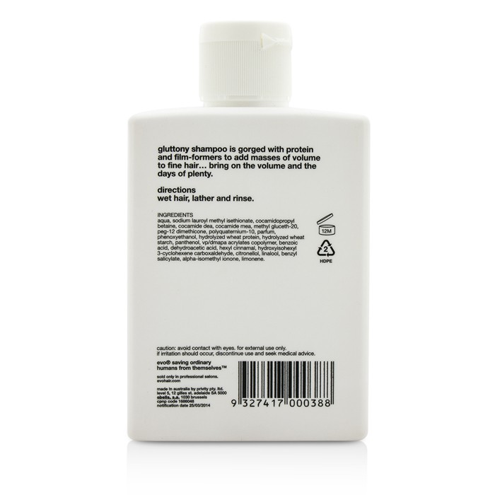 Evo Gluttony Volume Shampoo (For All Hair Types, Especially Fine Hair) 300ml/10.1ozProduct Thumbnail
