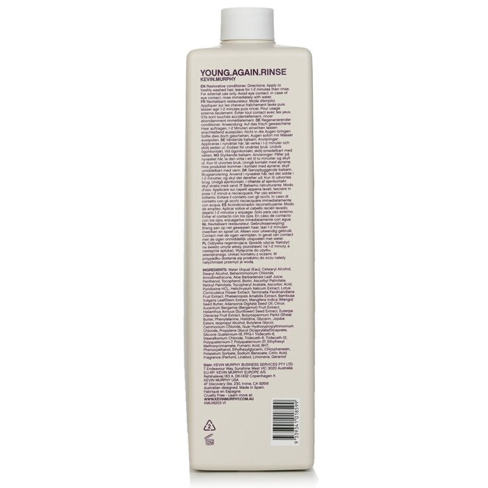 Kevin.Murphy Young.Again.Rinse (Immortelle and Baobab Infused Restorative Softening Conditioner - To Dry, Brittle or Damaged Hair) 1000ml/33.8ozProduct Thumbnail