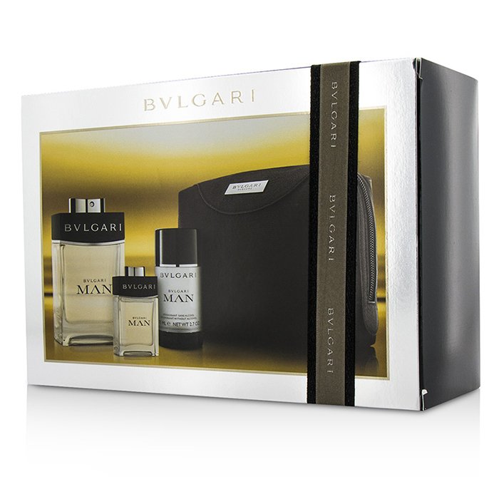 Bvlgari Man Coffret: Eau De Toilette Spray 100ml/3.4oz + Travel Spray 15ml/0.5oz + Deodorant Stick 75ml/2.7oz + Travel Pouch 3pcs+pouchProduct Thumbnail