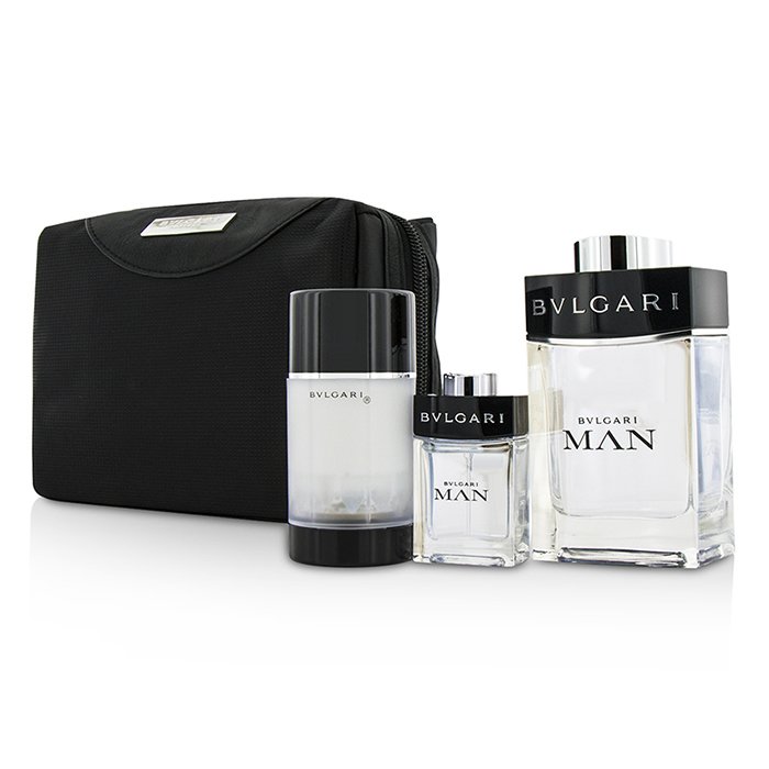 Bvlgari Man Coffret: Eau De Toilette Spray 100ml/3.4oz + Travel Spray 15ml/0.5oz + Deodorant Stick 75ml/2.7oz + Travel Pouch 3pcs+pouchProduct Thumbnail