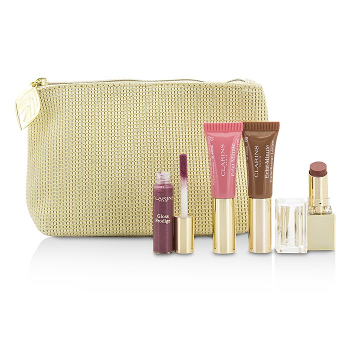 Clarins Colorama Perfect Lips Collection: 1x Rouge Eclat, 2x Lip Perfector, 1x Gloss Prodige, 1x Bag 4pcs+1bagProduct Thumbnail