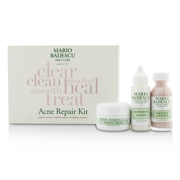 Mario Badescu Zestaw przeciw trądzikowi Acne Repair Kit: Drying Lotion 29ml + Drying Cream 14g + Buffering Lotion 29ml 3pcsProduct Thumbnail