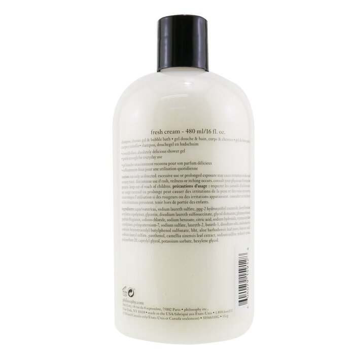 Philosophy Fresh Cream Shampoo, Shower Gel & Bubble Bath 480ml/16ozProduct Thumbnail