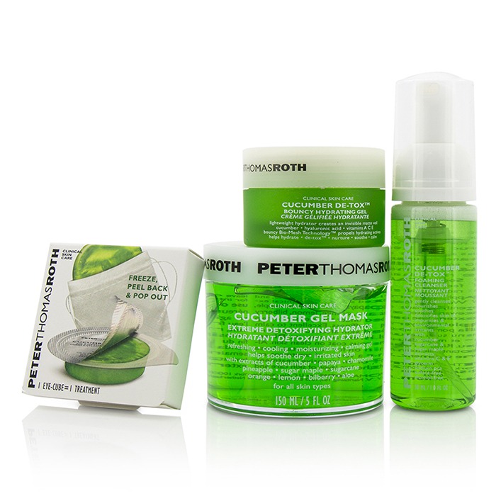Peter Thomas Roth 彼得羅夫 黃瓜深層淨化套裝: 保濕面膜 150ml/5oz + 潔膚泡沫 30ml/1oz + 保濕凝霜 15ml/1oz + 眼部冷凍凝膠 4件Product Thumbnail