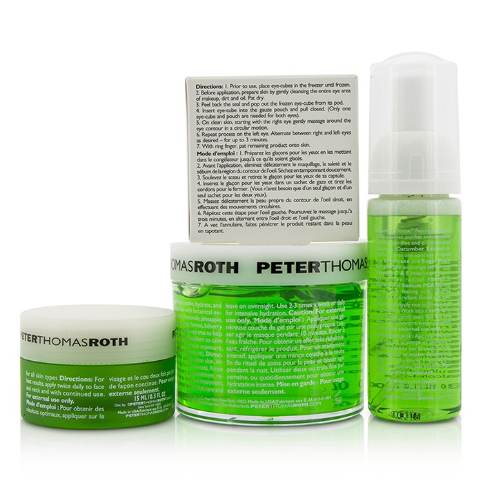 Peter Thomas Roth 彼得羅夫 黃瓜深層淨化套裝: 保濕面膜 150ml/5oz + 潔膚泡沫 30ml/1oz + 保濕凝霜 15ml/1oz + 眼部冷凍凝膠 4件Product Thumbnail
