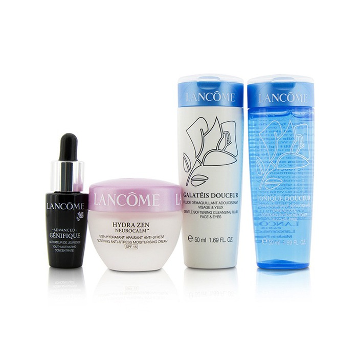 Lancome Hydra Zen Coffret Starter Kit: Tonique Douceur 50ml + Galateis Douceur 50ml + Moisturising Cream 15ml + Concentrate 7ml 4pcsProduct Thumbnail