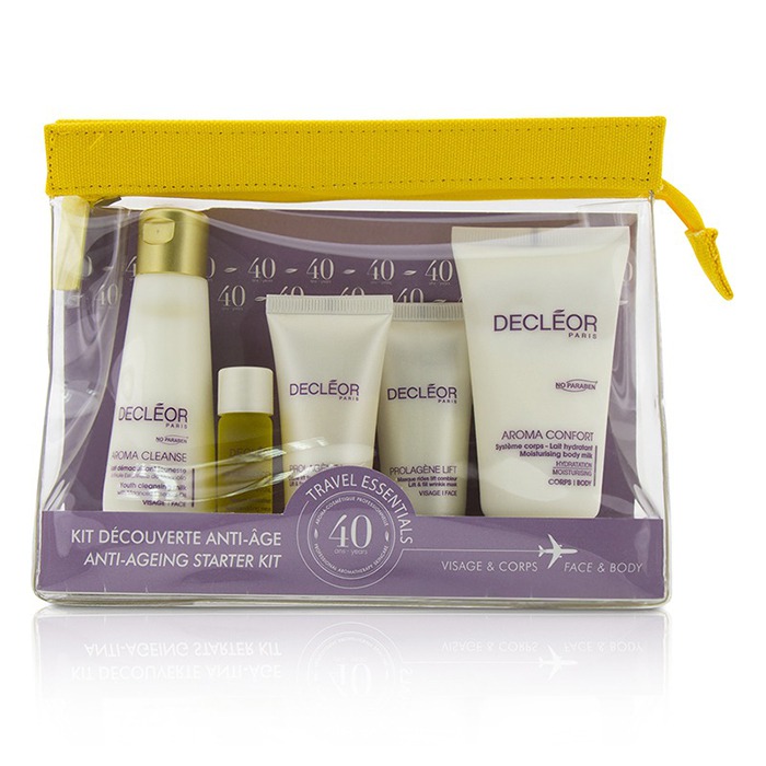 Decleor Anti Aging Starter Kit:Cleansing Milk 50ml+Mask 15ml+Rejuvenating Serum 5ml+Dry Skin Day Cream 15ml+Body Milk 50ml+Bag 5pcs+1bagProduct Thumbnail