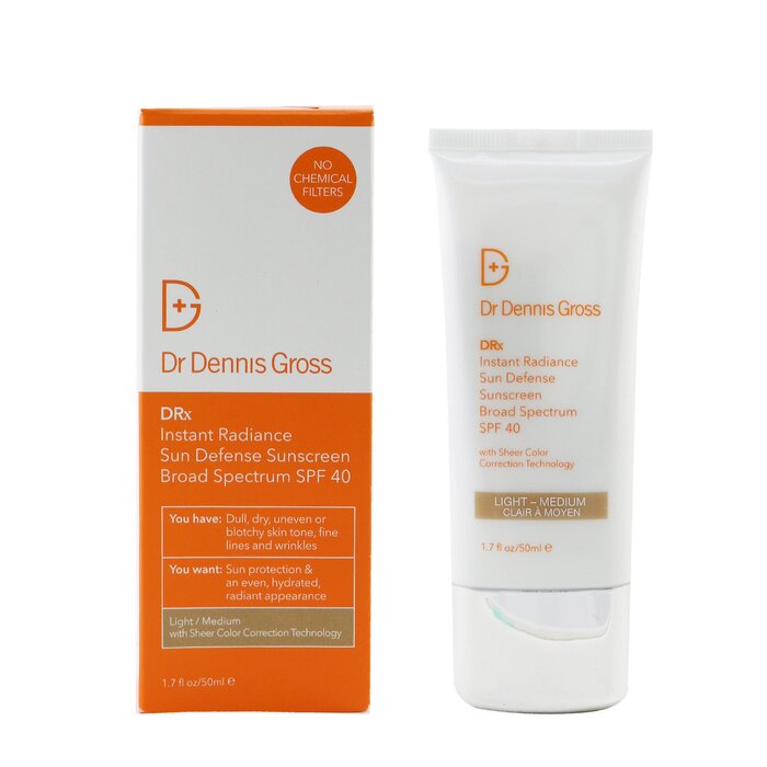 Dr Dennis Gross Instant Radiance Sun Defense Sunscreen SPF 40 - Light-Medium 50ml/1.7ozProduct Thumbnail