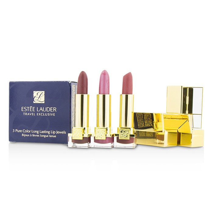 Estee Lauder Travel Exclusive 3 Pure Color Long Lasting Lip Jewels: 3x Mini Lipstick (#16 Candy, #23 Fig, #55 Blushing) 3x2.5g/0.08ozProduct Thumbnail
