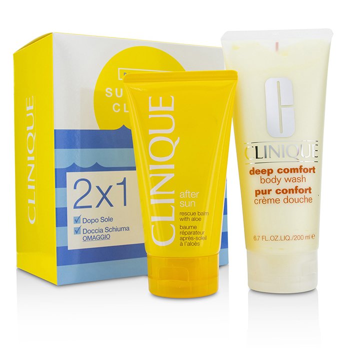 Clinique Summer In Clinique Set: Deep Comfort Body Wash 200ml/6.7oz + After Sun Rescue Balm 150ml/5oz 2pcsProduct Thumbnail
