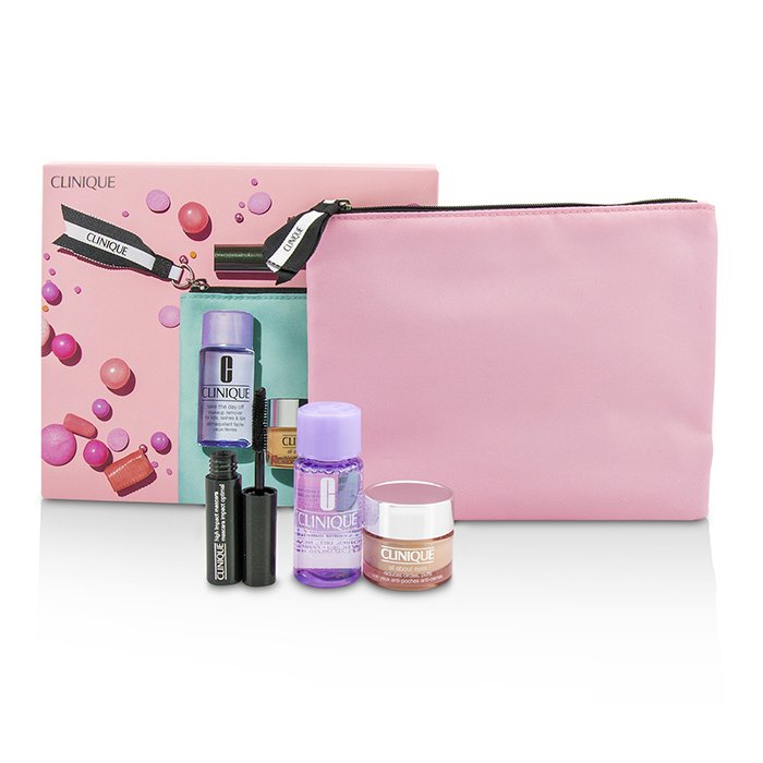 Clinique Reisesett: All About Eye 15 ml + maskara 3,5 ml + øyesminkefjerner 30 ml + 1 toalettmappe 3pcsProduct Thumbnail