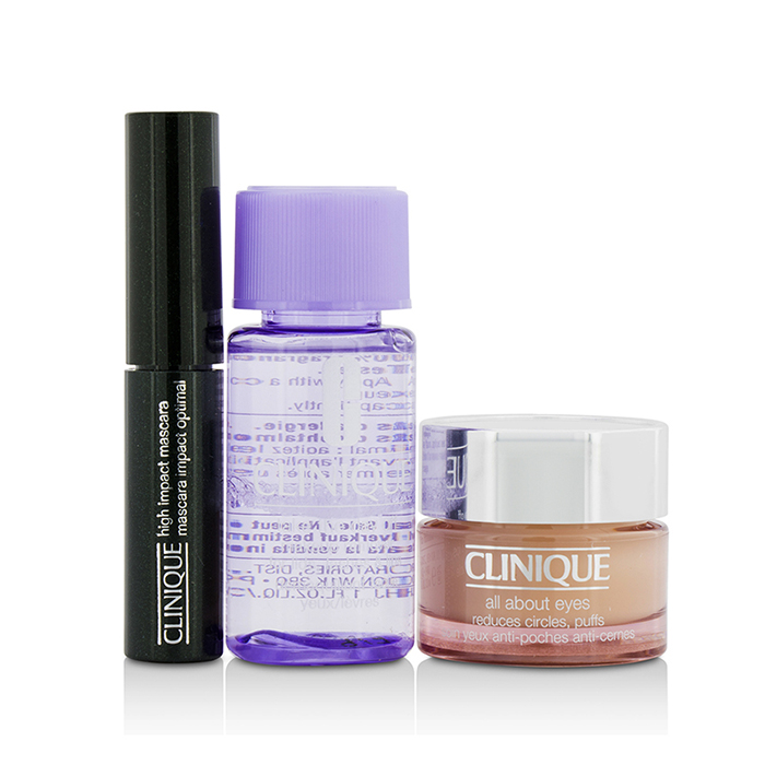 Clinique Reisesett: All About Eye 15 ml + maskara 3,5 ml + øyesminkefjerner 30 ml + 1 toalettmappe 3pcsProduct Thumbnail