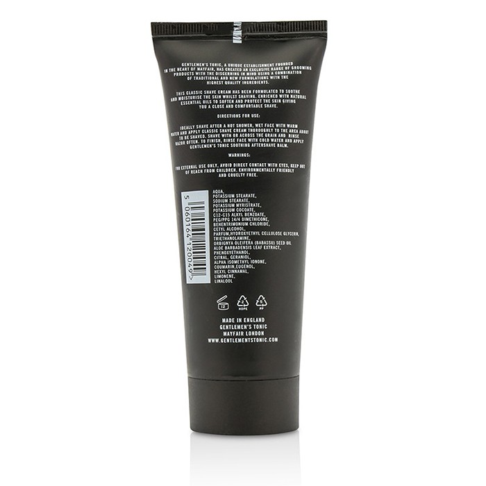 Gentlemen's Tonic Classic Shave Cream - Babassu & Bergamot 100ml/3.4ozProduct Thumbnail