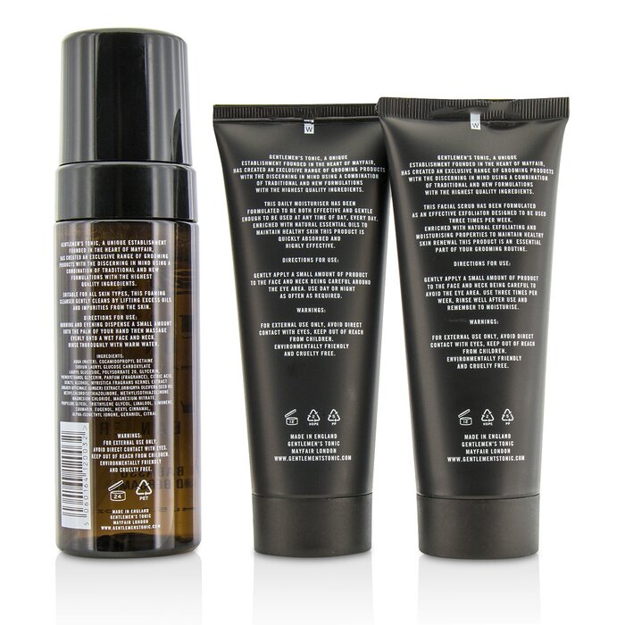 Gentlemen's Tonic Face Gift Set: Exfoliating Facial Scrub 100ml + Daily Foaming Cleanser 150ml + Daily Moisturiser 100ml 3pcsProduct Thumbnail