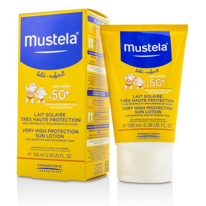 Mustela Very High Protective Sun Lotion SPF50+ - Losion Matahari Untuk Kulit Sensitif Matahari & Intoleran 100ml/3.3ozProduct Thumbnail