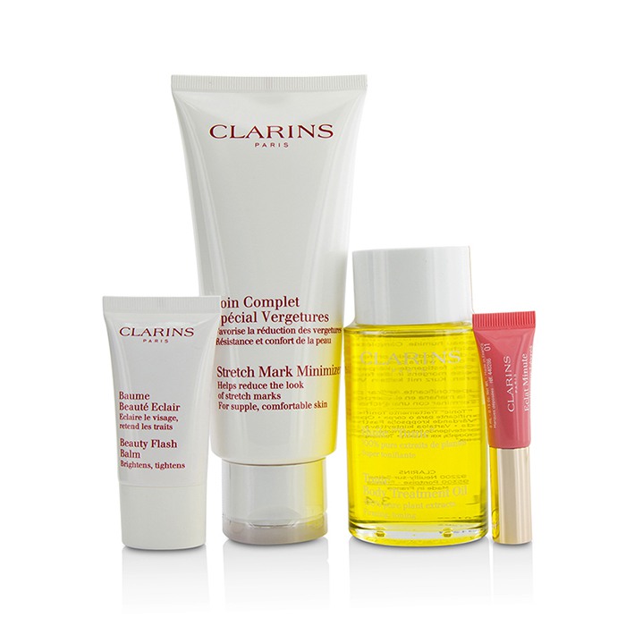 Clarins מארז יפה בהריון: Stretch Mark Minimizer 200ml+ Body Oil שמן גוף 100ml+ Flash Balm 15ml + Lip Perfector 5ml + Bag 4pcs+1bagProduct Thumbnail