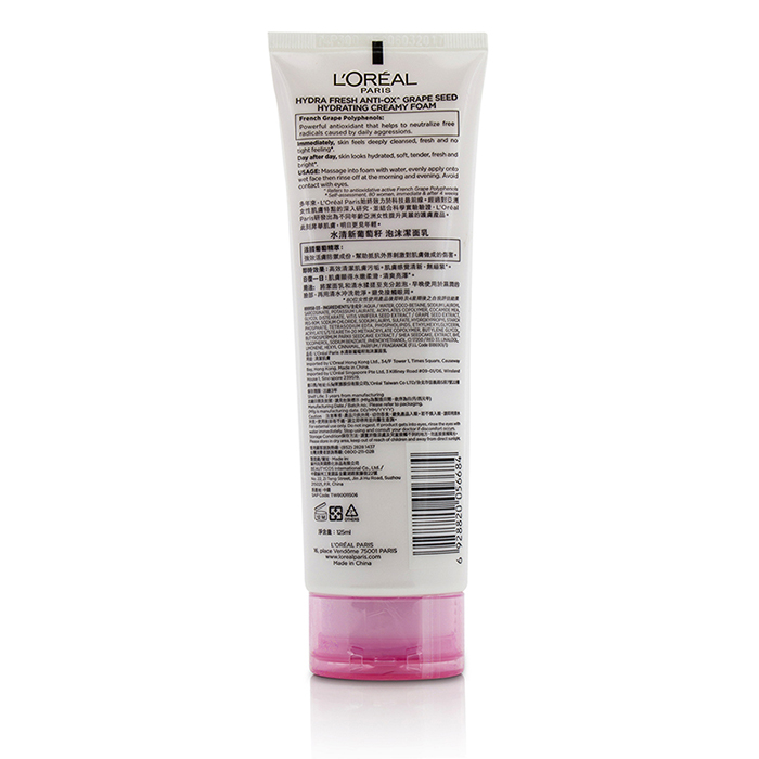 L'Oreal Hydrafresh Anti-Ox Grape Seed Hydrating Creamy Foam 125ml/4.2ozProduct Thumbnail