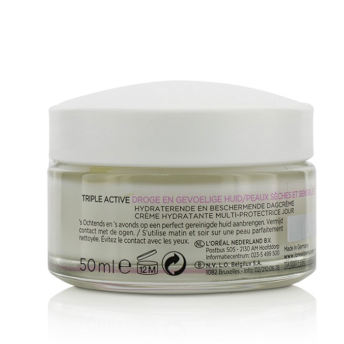 L'Oreal Triple Active Multi-Protective Day Cream 24H Hydration - For Dry/ Sensitive Skin 50ml/1.7ozProduct Thumbnail
