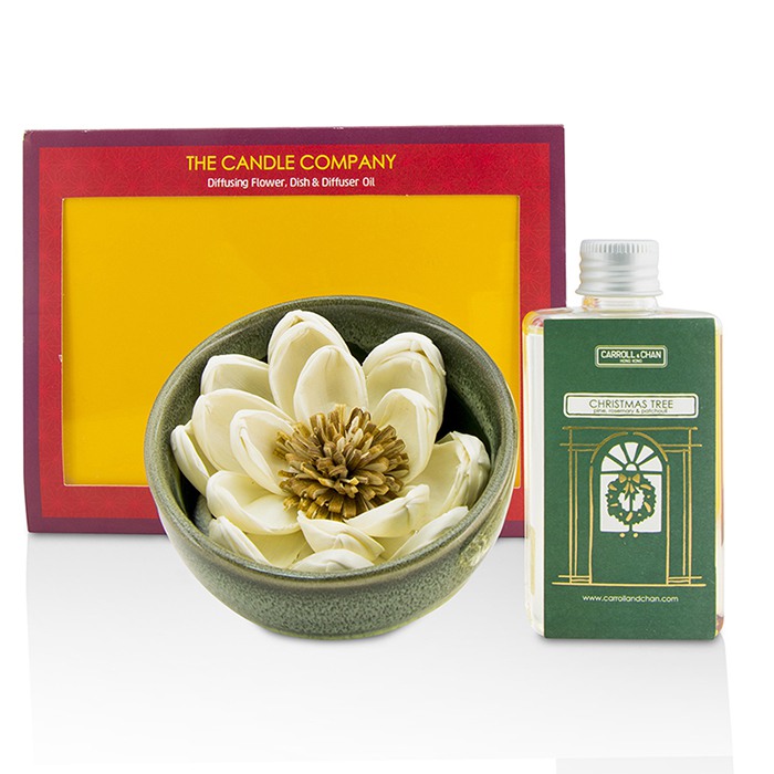 The Candle Company مجموعة معطر الجو الزهرية Christmas Tree: زهرة معطرة + صحن + زيت معطر 100مل 3pcsProduct Thumbnail