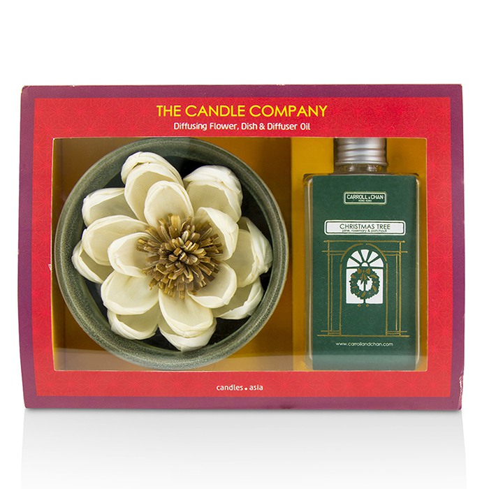 The Candle Company مجموعة معطر الجو الزهرية Christmas Tree: زهرة معطرة + صحن + زيت معطر 100مل 3pcsProduct Thumbnail