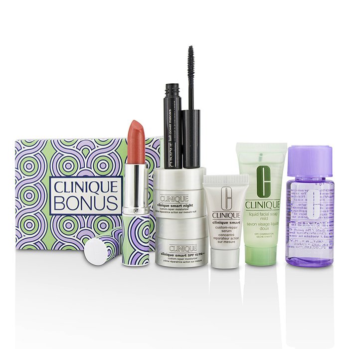 Clinique Bonus Travel Set: M/U Remover + Facial Soap + Repair Serum + 2x Moisturizer + Mascara + Lip Color 7pcsProduct Thumbnail