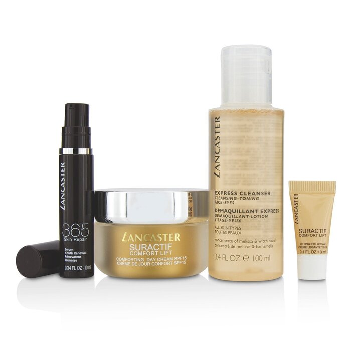Lancaster Suractif Comfort Lift Set: Comforting Day Cream 50ml+ Serum Youth Renewal 10ml+ Lifting Eye Cream 3ml+ Express Cleanser 100ml 4pcsProduct Thumbnail