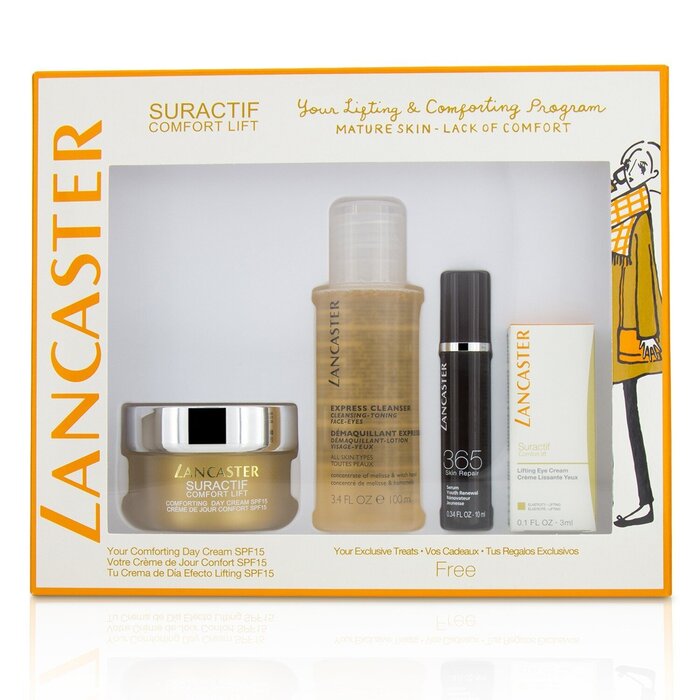 Lancaster Suractif Comfort Lift Set: Comforting Day Cream 50ml+ Serum Youth Renewal 10ml+ Lifting Eye Cream 3ml+ Express Cleanser 100ml 4pcsProduct Thumbnail