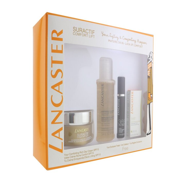 Lancaster Suractif Comfort Lift Rich Set: Rich Day Cream 50ml+ Serum Youth Renewal 10ml+ Lifting Eye Cream 3ml+ Express Cleanser 100ml 4pcsProduct Thumbnail