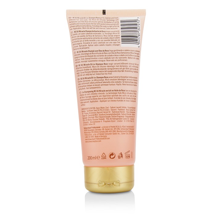 Schwarzkopf BC Oil Miracle Rose Oil Oil-In-Shampoo (For Stressed Hair and Scalp) 200ml/6.7ozProduct Thumbnail