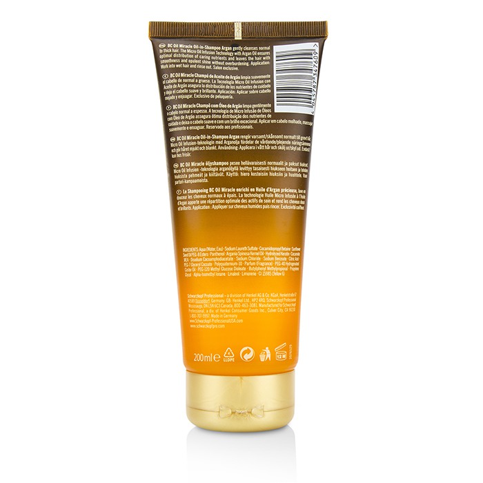 Schwarzkopf BC Bonacure Oil Miracle Argan Oil Oil-In-Shampoo (For Normal to Thick Hair) 200ml/6.7ozProduct Thumbnail
