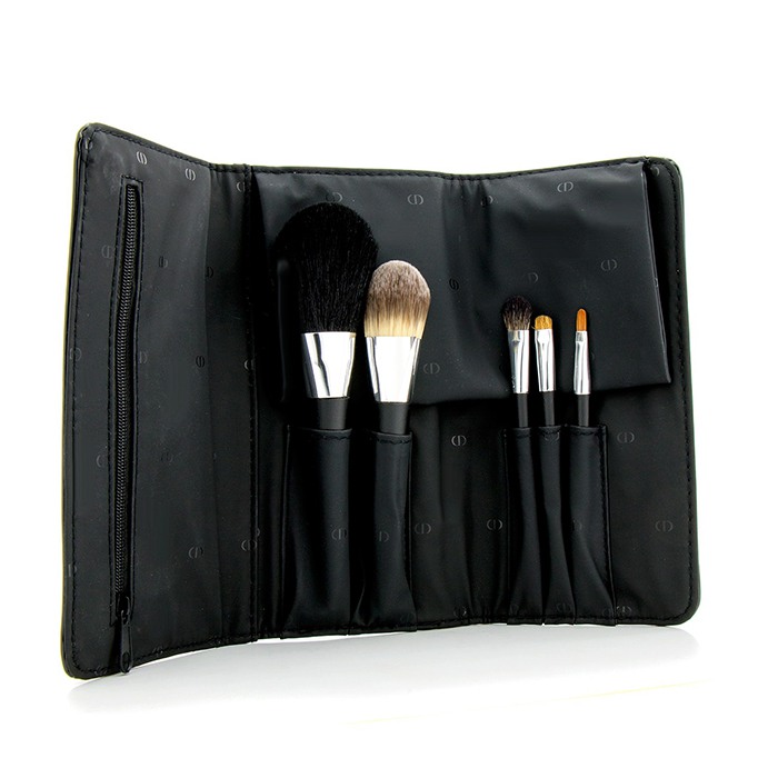 Christian Dior Backstage Brushes Professional Finish Travel Brush Set Edition Voyage (Powder, Fluid Foundation, Eyeshadow, Eyeliner, Lip) 5pcs+1bagProduct Thumbnail