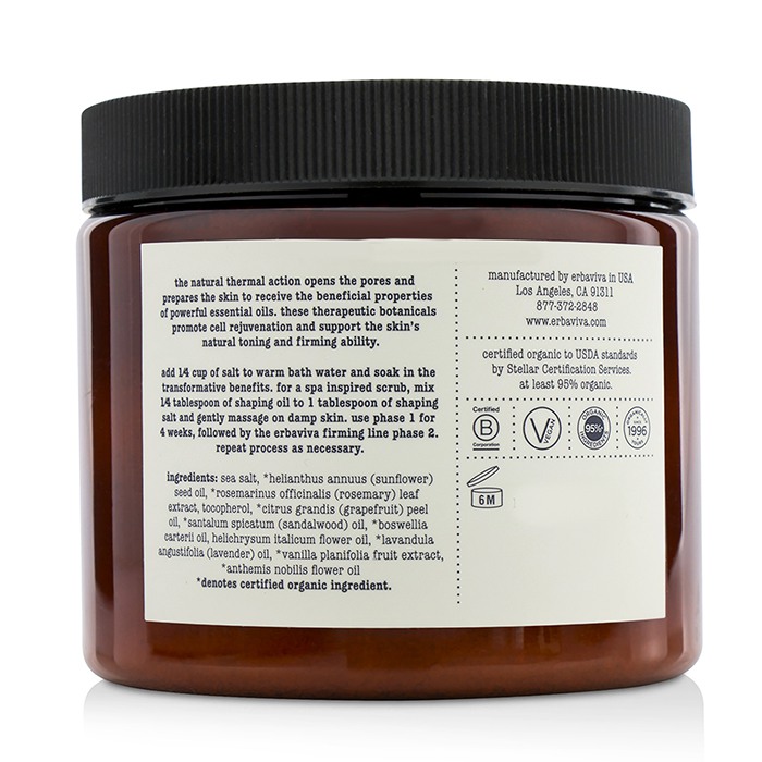 Erbaviva Firming Salt : Phase 2 - Pure Sea Salt Infused With Organic Essential Oils Of Grapefruit, sandalwood & helichrysum 566g/20ozProduct Thumbnail