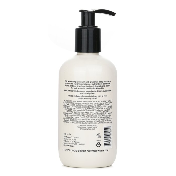 John Masters Organics Mleczko do ciała Geranium & Grapefruit Body Milk 236ml/8ozProduct Thumbnail