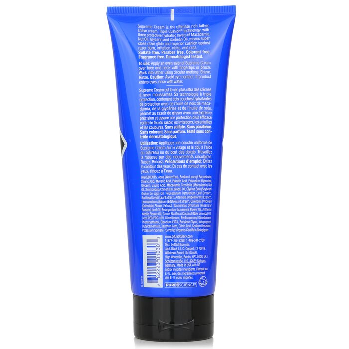 Jack Black Supreme Cream Triple Cushion Shave Lather 177g/6ozProduct Thumbnail