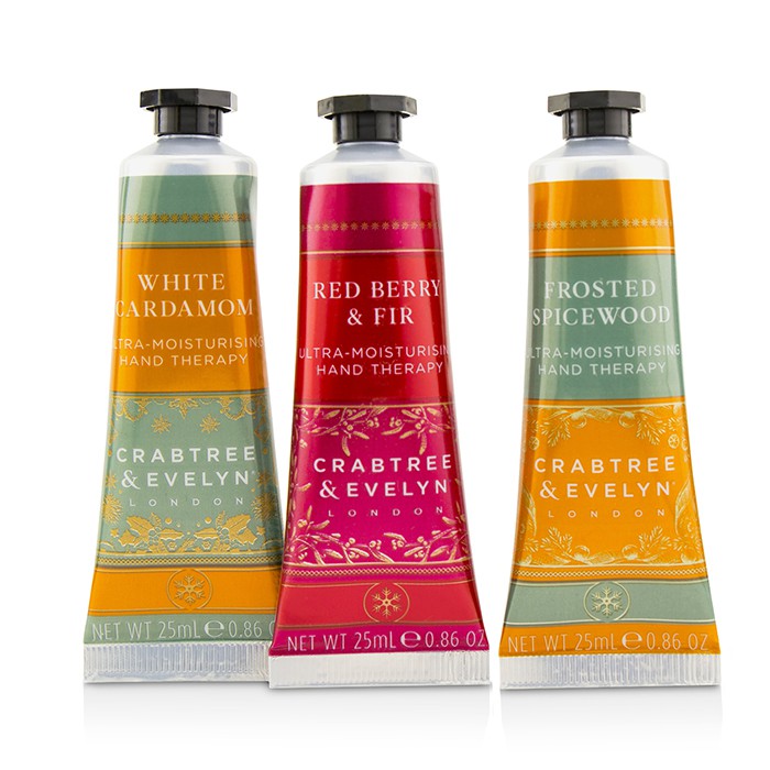 Crabtree & Evelyn Festive Winter Hand Trio (1x Frosted Spicewood, 1x White Cardamom, 1x Red Berry & Fir) 3x25ml/0.86ozProduct Thumbnail