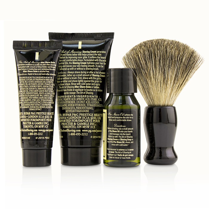 The Art Of Shaving Starter Kit - Unscented: Pre Shave Oil + Shaving Cream + After Shave Balm + Brush + Bag 4pcs + 1 BagProduct Thumbnail