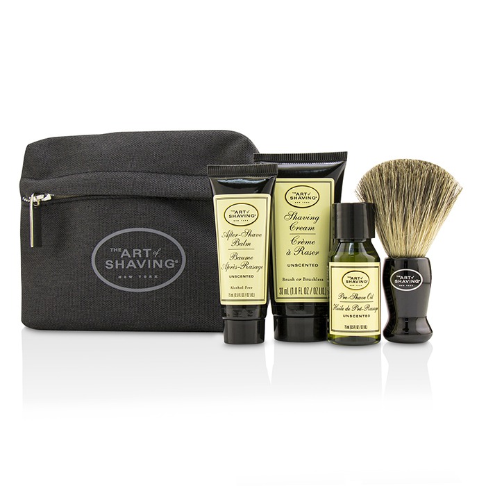 The Art Of Shaving Starter Kit - Unscented: Pre Shave Oil + Shaving Cream + After Shave Balm + Brush + Bag 4pcs + 1 BagProduct Thumbnail
