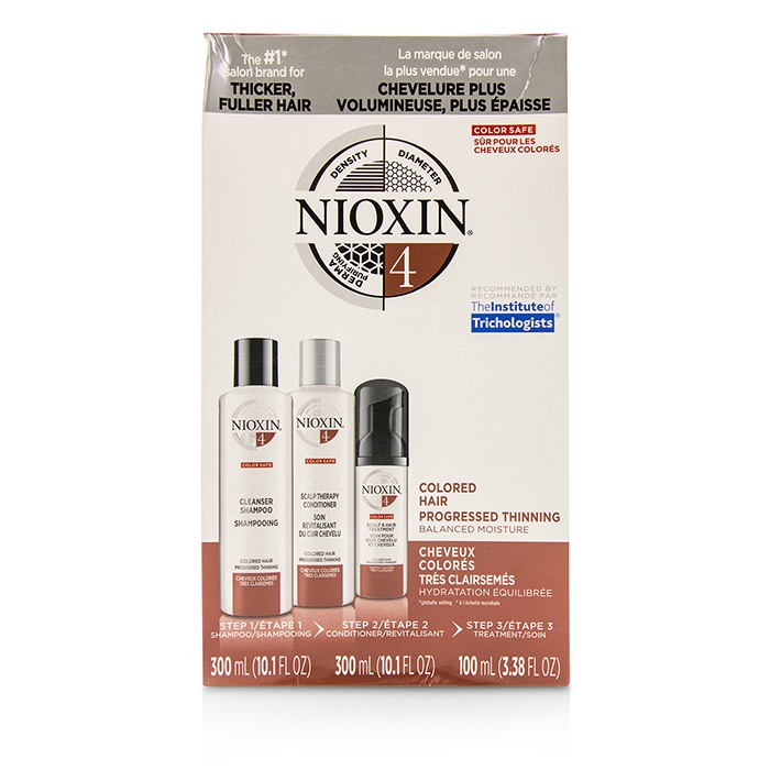 Nioxin 3D Care System Kit 4 - For Colored Hair, Progressed Thinning, Balanced Moisture ערכה עבור שיער צבוע, הדלדלות מתקדמת, עם לחות מאוזנת 3pcsProduct Thumbnail