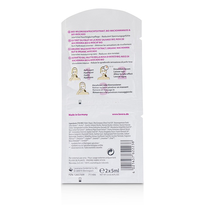 Lavera Maseczka do twarzy Organic Wild Rose Hydro Effect Hydrating Mask 2x5mlProduct Thumbnail