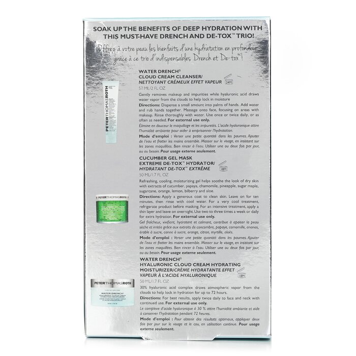 Peter Thomas Roth Soak It Up Kit: Water Drench Cloud Cream Moisturizer 50 ml + Water Drench Cloud Cream Cleanser 57 ml + Cucumber Gel Mask 50 ml 3pcsProduct Thumbnail