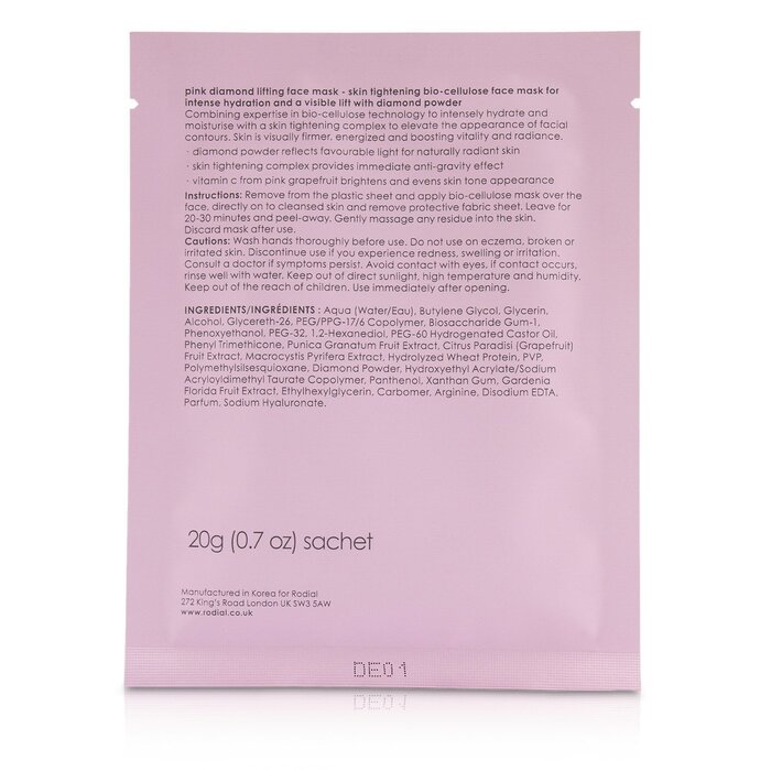 Rodial Pink Diamond Lifting Face Mask 8x20g/0.7ozProduct Thumbnail