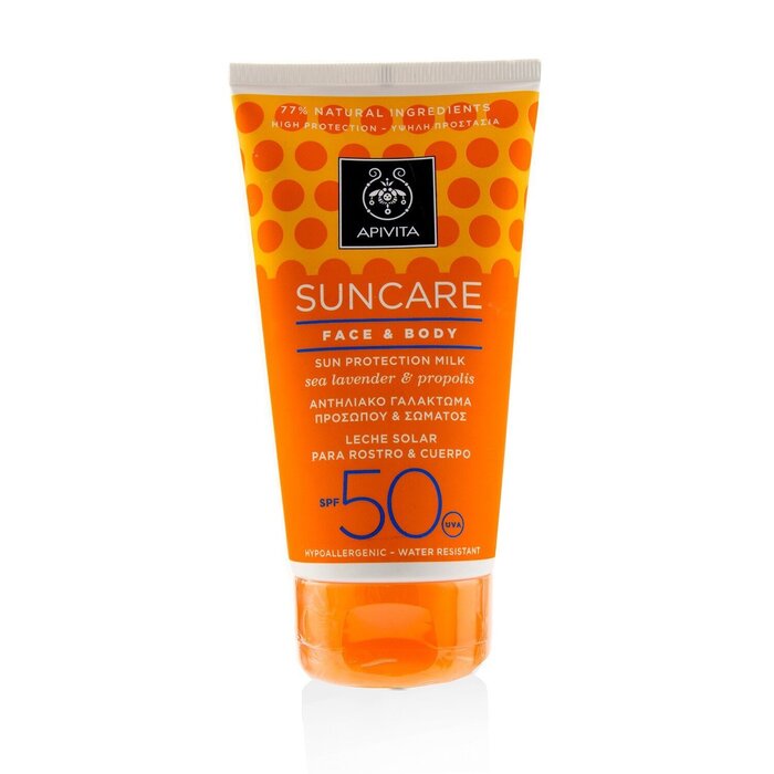 Apivita Suncare Leche Protección Solar de Rostro & Cuerpo SPF 50 Con Lavanda de Mar & Propólis 150ml/5ozProduct Thumbnail