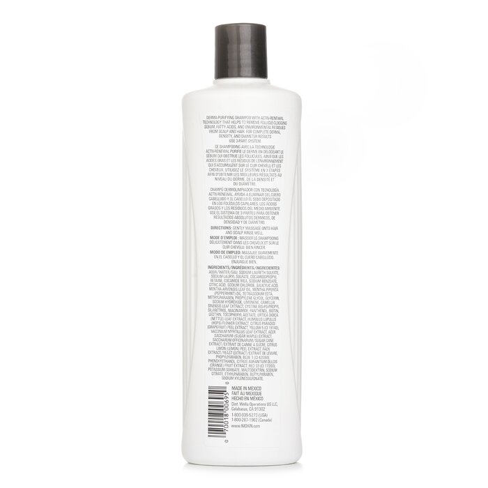 Nioxin Derma Purifying System 1 Cleanser Shampoo (Natural Hair, Light Thinning)(Random Packaging) 500ml/16.9ozProduct Thumbnail