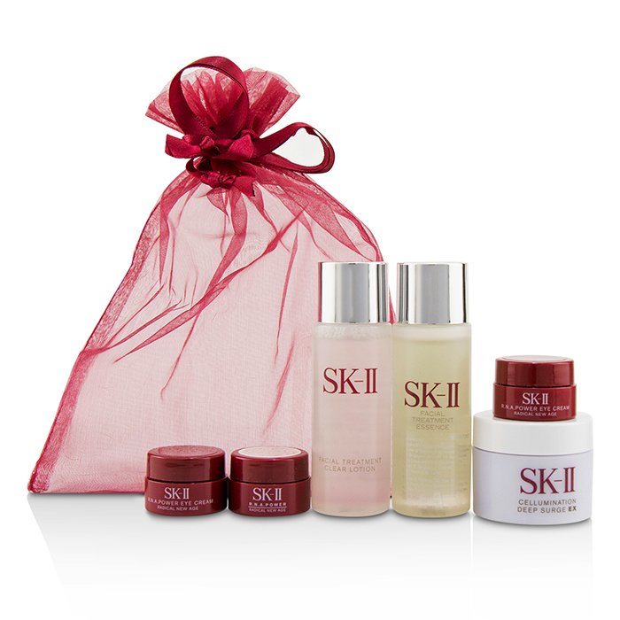 SK II Travel Set: Clear Lotion 30ml+ Treatment Essence 30ml+ Cellumination Deep Surge EX 15g + 2x Eye Cream 2.5g + Face Cream 2.5g 6pcsProduct Thumbnail