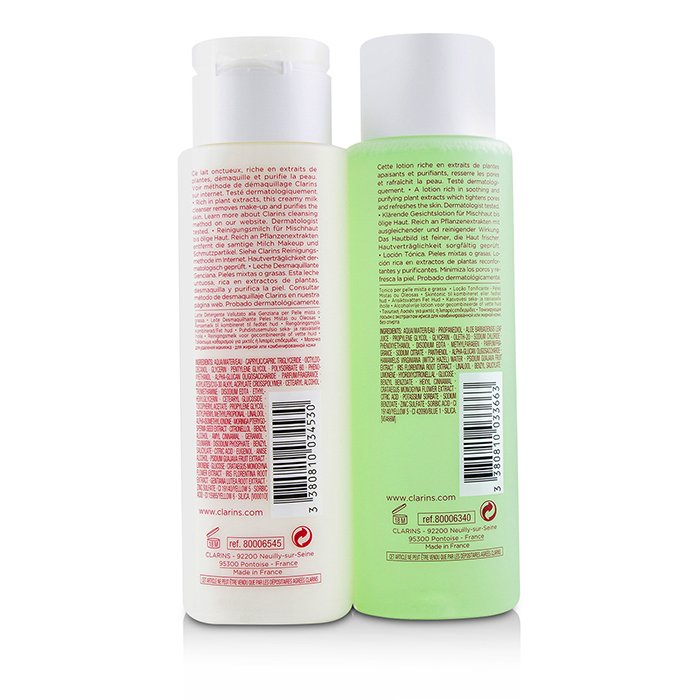 Clarins Cleansing Duo (Combination or Oily Skin): Anti-Pollution Cleansing Milk 200ml/7oz + Toning Lotion with Iris 200ml/6.8oz 2pcsProduct Thumbnail