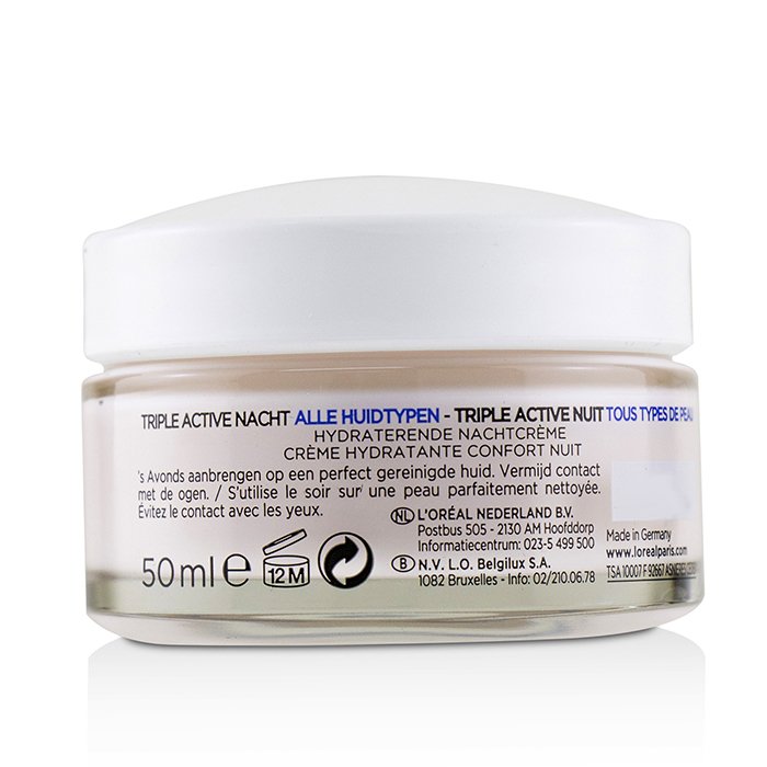 L'Oreal Triple Active Hydrating Night Cream 24H Hydration - For All Skin Types 50ml/1.7ozProduct Thumbnail