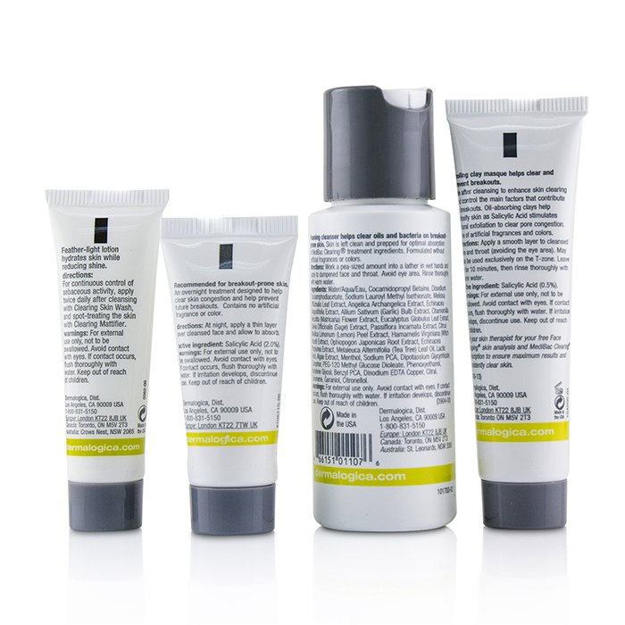 Dermalogica MediBac Clearing Skin Kit: Clearing Skin Wash + Sebum Clearing Masque + Overnight Clearing Gel + Oil Control Lotion 4pcsProduct Thumbnail