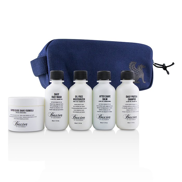 Baxter Of California Travel Starter Kit: Face Wash + Shave Formula + Moisturizer + Shave Balm + Shampoo + Bag 5pcs + 1 BagProduct Thumbnail