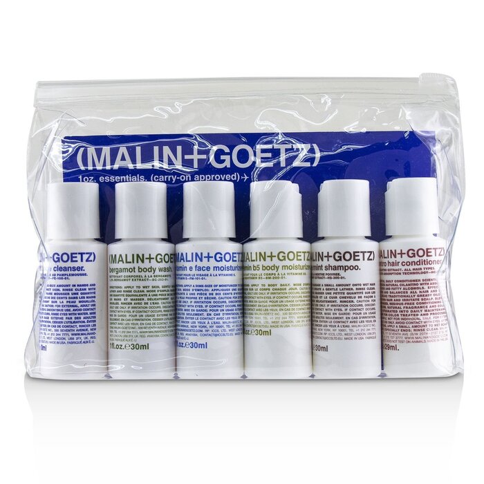 MALIN+GOETZ Zestaw 1oz. Essentials Kit: Graprfuit Cleanser+Face Moisturizer+Body Wash+Body Moisturizer+Shampoo+Conditioner 6pcsProduct Thumbnail